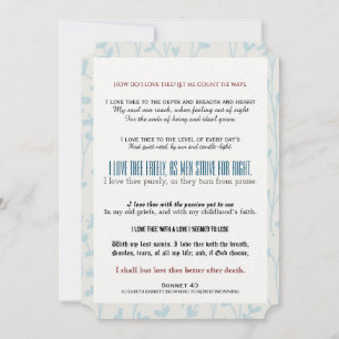 Wie liebe ich dich? Typografie Poesie Hochzeit Einladung