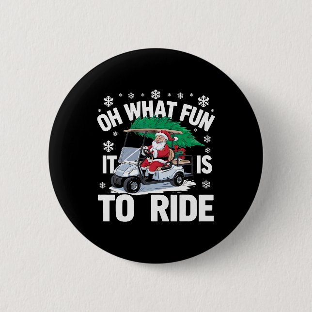 Wie lustig es ist, Weihnachtsmann fährt Auto  Button (Vorderseite)