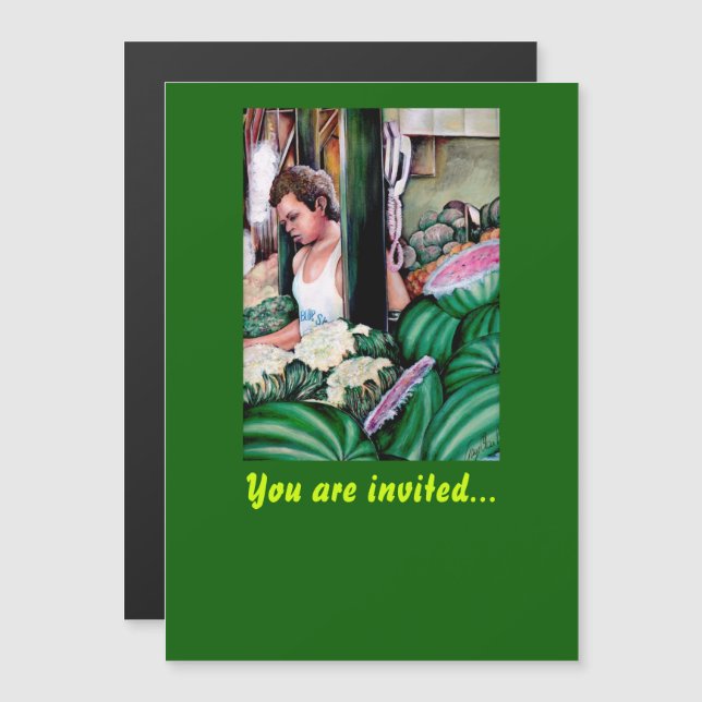 Wie magst du diese Melonen? Magneteinladung (Vorne/Hinten)