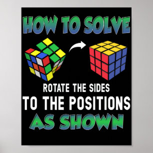 Wie man den Puzzle-Würfel Cubing löst Poster