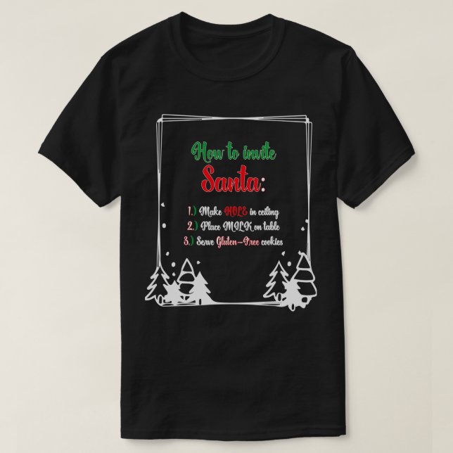 Wie man den Weihnachtswein ohne Gluten einlädt F T-Shirt (Design vorne)