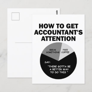 Wie man die Aufmerksamkeit des Buchhalters zum Dur Postkarte