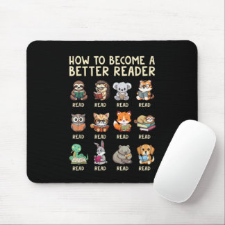 Wie man ein besserer Leser wird Buch Lustige Tiere Mousepad