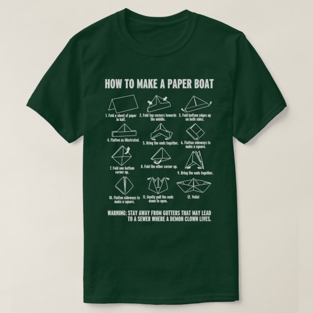 Wie man ein Paperboot baut T-Shirt (Design vorne)