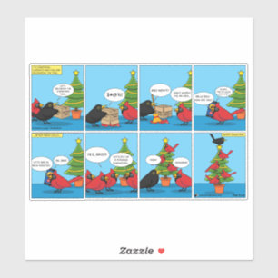 Wie man ein Weihnachtsbaum-Comic dekoriert Aufkleber