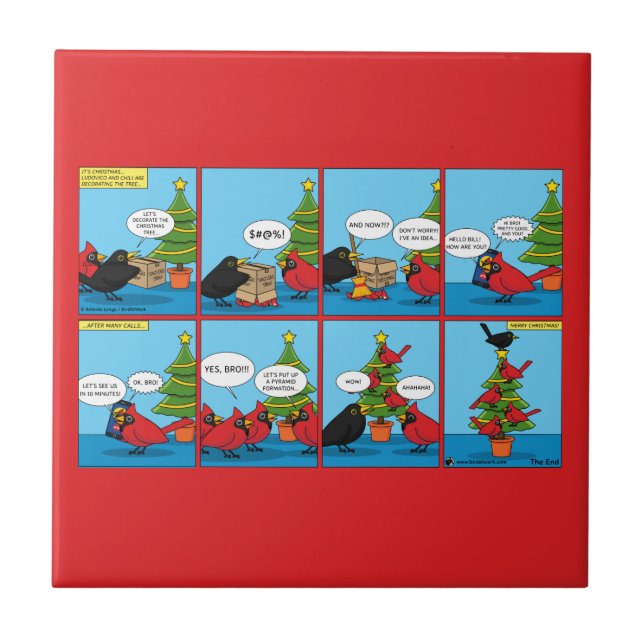 Wie man ein Weihnachtsbaum-Comic dekoriert Fliese (Vorderseite)
