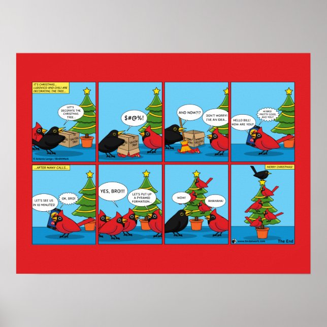 Wie man ein Weihnachtsbaum-Comic dekoriert Poster (Vorne)
