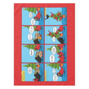 Wie man ein Weihnachtsbaum-Comic dekoriert Tischdecke