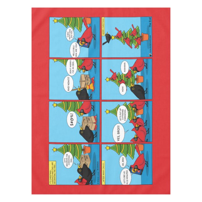Wie man ein Weihnachtsbaum-Comic dekoriert Tischdecke (Vorderseite)