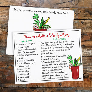 Wie man eine blutige Mary-Rezept-Karte macht Postkarte