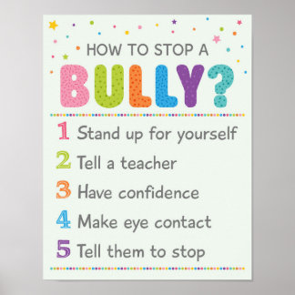 Wie man eine Bully School Anti-Bully-Kampagne stop Poster