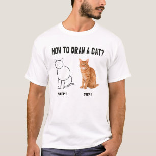 wie man eine Katze zeichnet T-Shirt