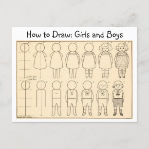 Wie man eine kleine Vintage Postkarte für Jungen u