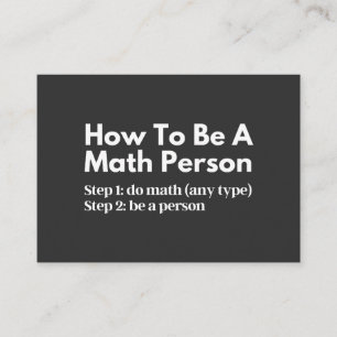 Wie man eine mathematische Person ist Visitenkarte
