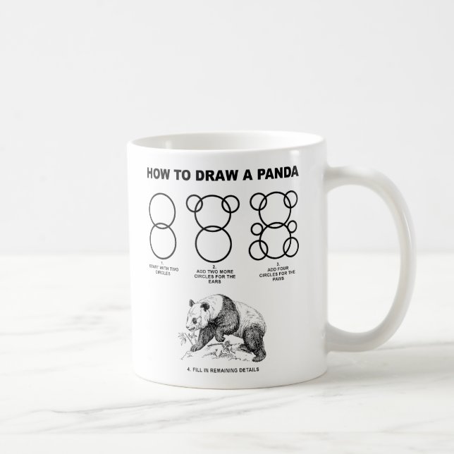 Wie man eine Panda-lustige Tasse zeichnet (Rechts)