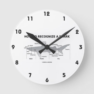 Wie man einen Haifisch erkennt (Biologie-Spaß) Runde Wanduhr