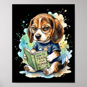 Wie man einen Menschen trainiert, lustiger Beagle Poster