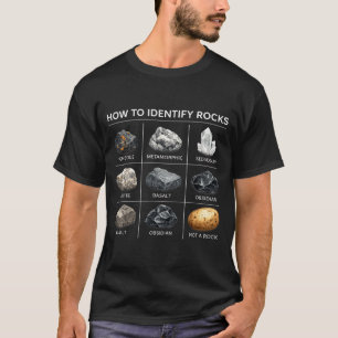 Wie man Gestein identifiziert Geologie Liebhaber M T-Shirt