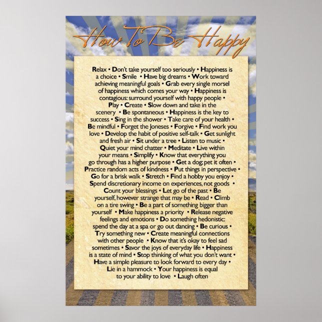 Wie man glücklich ist poster (Vorne)
