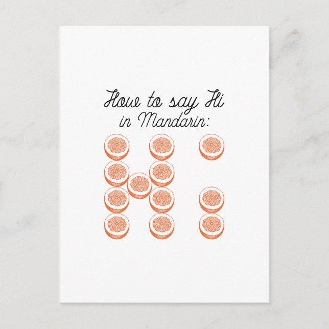 Wie man Hallo auf Mandarin sagt Postkarte (Vorderseite)