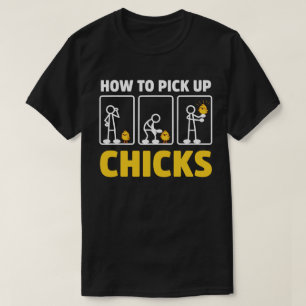 Wie man Hühner aufnimmt Funny Strichmännchen Sarca T-Shirt
