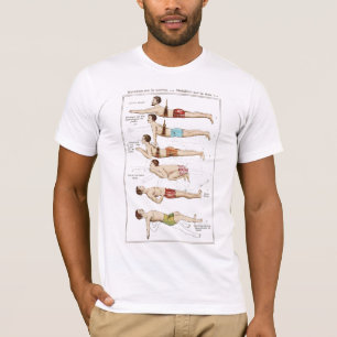 Wie man lustige antike Schwimmen-Illustration T-Shirt