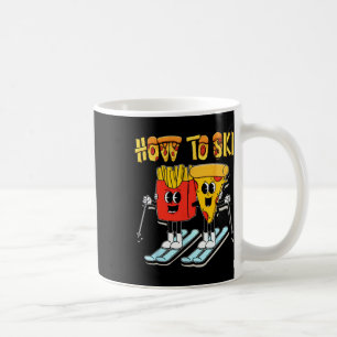 Wie man lustige Pizza Pommes Frites Skifahrer Skif Kaffeetasse