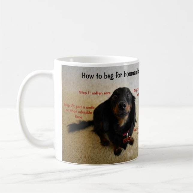 Wie man lustigen Hund bittet Kaffeetasse (Links)