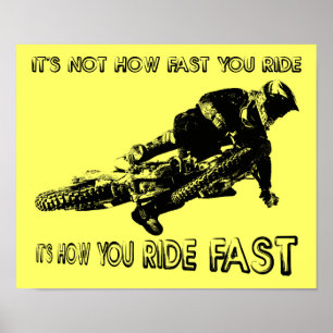 Wie man schnell fährt Bike Motocross Plakatzeichen Poster