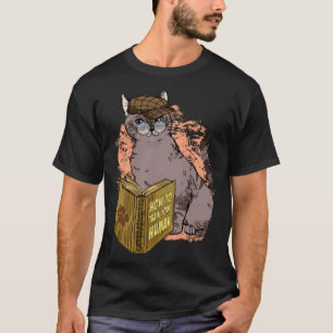 Wie man sein Mensch trainiert Buch Katze Männer Fr T-Shirt