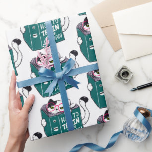 Wie man seine menschliche, lustige Katze mit Sonne Geschenkpapier