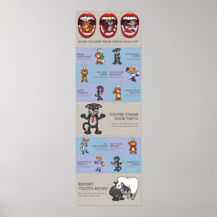Wie man seine Zähne gesund Behalte Poster