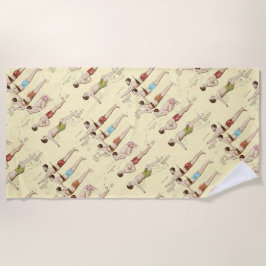 Wie man Vintage französische Schwimmer schwimmt Strandtuch