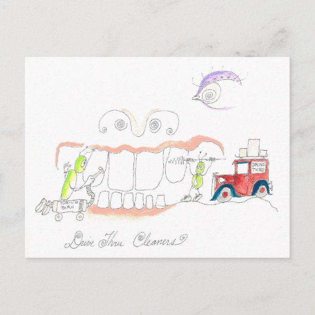 Wie man Zähne säubert Postkarte (Vorderseite)