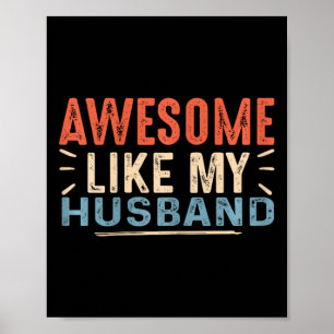 Wie mein Ehemann Vintagen Niedlichen Vatertagsfami Poster