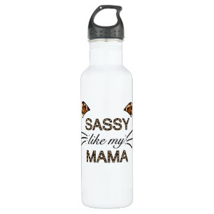 Wie meine Mama Leopard Print Whiskys und Ohren Edelstahlflasche