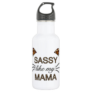 Wie meine Mama Leopard Print Whiskys und Ohren Edelstahlflasche