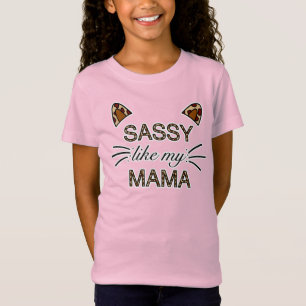 Wie meine Mama Leopard Print Whiskys und Ohren T-Shirt