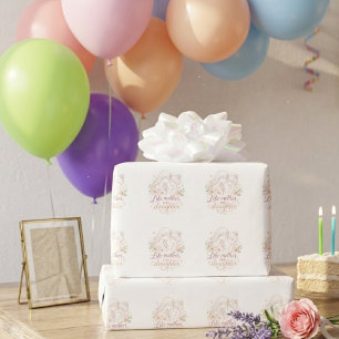 Wie Mutter so Tochter - Minimalistische Florale Mo Geschenkpapier