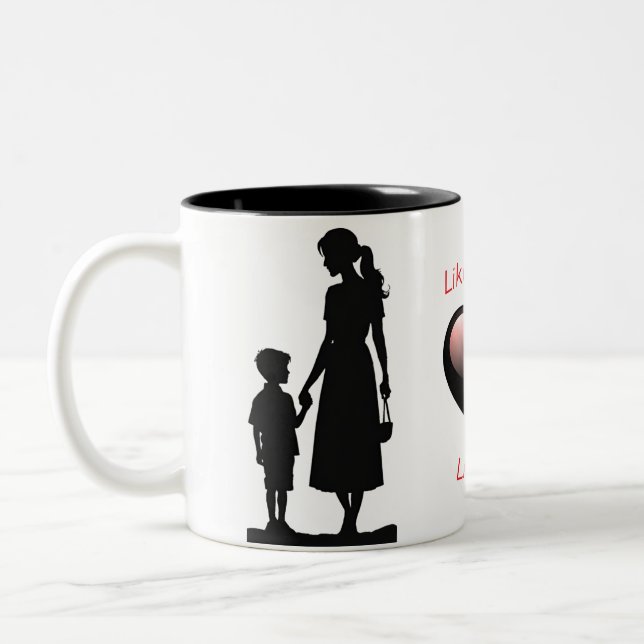 Wie Mutter Wie Sohn Silhouette 11 oz Tasse (Links)