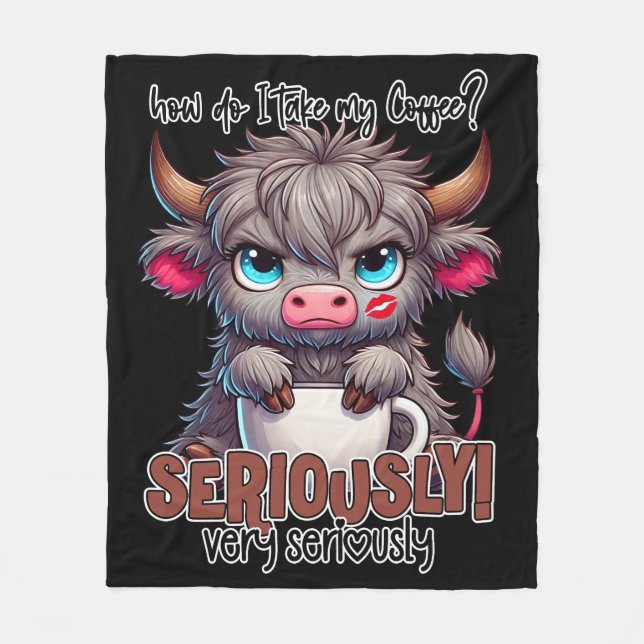 Wie nehme ich meinen Kaffee? Ernst Sehr Ernst  Fleecedecke (Vorderseite)