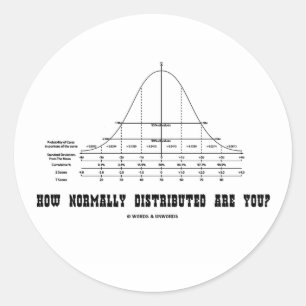 Wie normalerweise verteilt Sie? (Notfall-Spaß) Runder Aufkleber