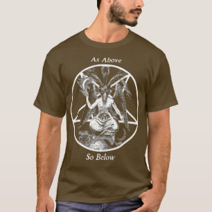 Wie oben so unten Esoteric Baphomet Goth Pentagram T-Shirt