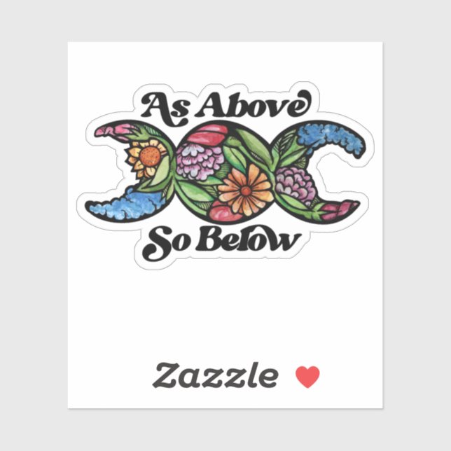 Wie oben so unter Triple Moon Symbol Aufkleber (Blatt)