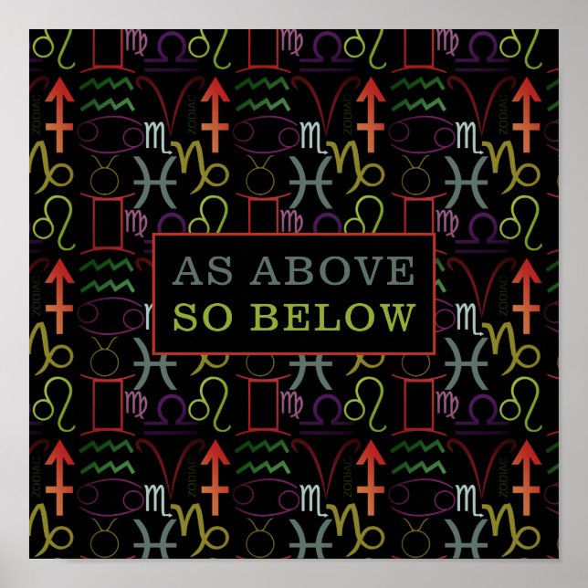 Wie oben, unten, astrologisch poster (Vorne)