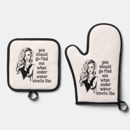 Wie riecht Unterwasser? Ofenhandschuh & Topflappen-Set