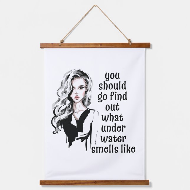 Wie riecht Unterwasser? Wandteppich Mit Holzrahmen (Vorderseite)