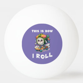 Wie Roll Kawaii Skateboarding Sushi Tischtennisball