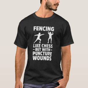 Wie Schach Fechten Fechter En Garde Säbel Degen Sc T-Shirt