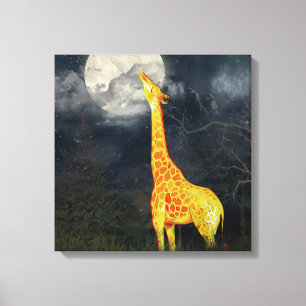 Wie schmeckt der Mond? Giraffe & Moon LEINWAND